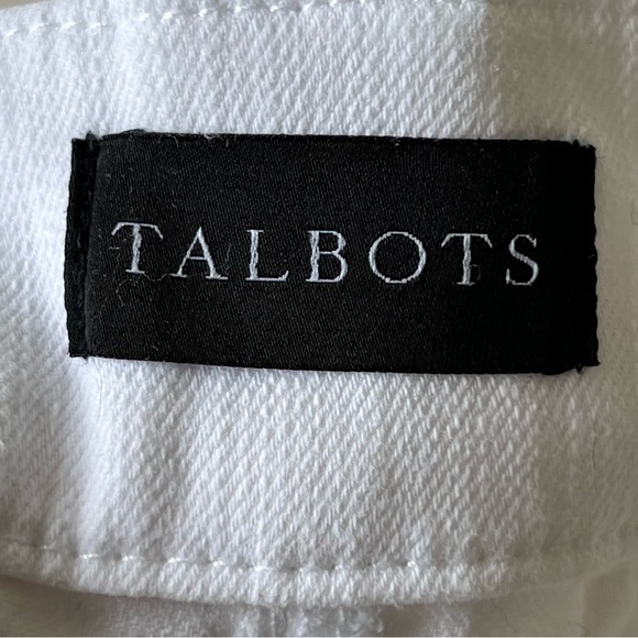 Talbots COTTON SLUB SAILOR CROP Wide Leg  PANTS Size 14 White Costal Preppy - Picture 12 of 15